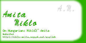 anita miklo business card